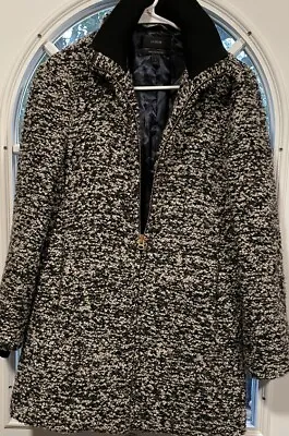 J.Crew Black Italian Wool Blend Women’s Coat Full Zip Lined Vintage Size XS • $30