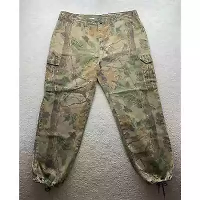 VTG Liberty Cargo Camo Pants Mens 40-42 31  RealTree Hunting Adjustable Waist • $22.47