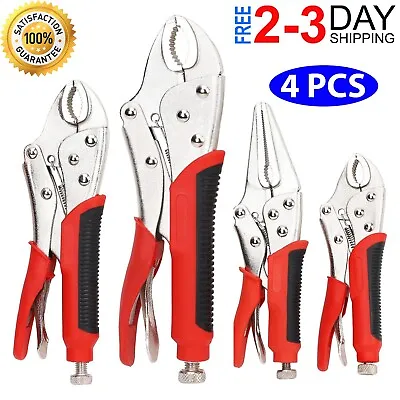 Locking Pliers Vice Grip 4 Piece Assorted Tools Vise Jaw Clamp Hand Tool Set NEW • $29.99