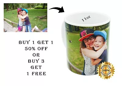 Custom Photo Mug Personalised Design Cup Text Name Birthday Eid Gift Tea • £8.95