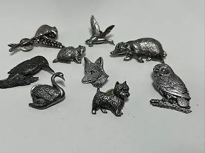 Vintage Pewter Lapel Pins / Brooches MOST  By A. R. Brown 9 In Total • £30