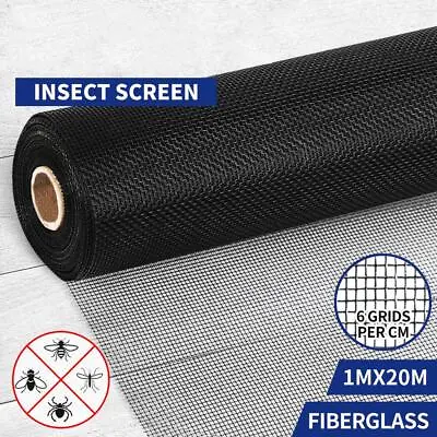 £29.95 • Buy 1m X 20m Roll Insect Net Screen Fly Mesh Fibreglass For Fly Mosquito Bugs Window