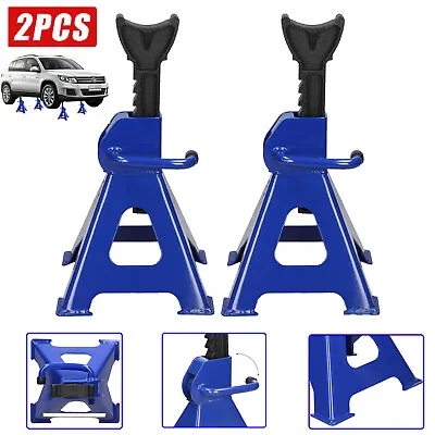 2X 3Ton Axle Stands Floor Jack Heavy Duty Lifting Capacity Stand Car Caravan 4x4 • $36