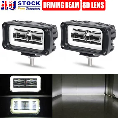 2x 4  Inch LED Work Lights Bar Off Road Driving Reverse Fog Lamp White DRL 8D AU • $41.78