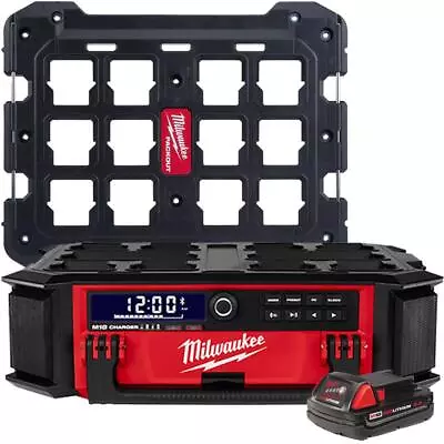 Milwaukee M18 Packout Radio + Charger With M18 2.0Ah Battery And Mounting Pla... • $407.99