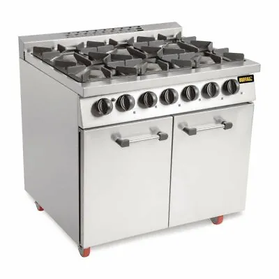 £1783.50 • Buy Buffalo 6 Burner Gas Oven Range With Castors - CT253 Catering Commercial 