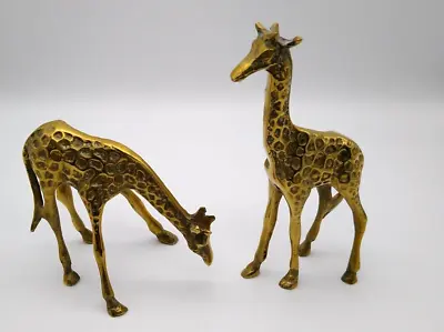 Vintage MCM Solid Brass Giraffes  Set Of 2  • $29.99