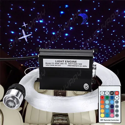 12V 16W RGB LED Fiber Optic Star Ceiling Light Kit 300pcs+ 2M+ 0.75mm Home Car • $84.96