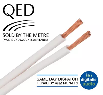 1m Of QED 79 Strand White Oxygen Free Copper (OFC) HiFi Speaker Cable • £2.20