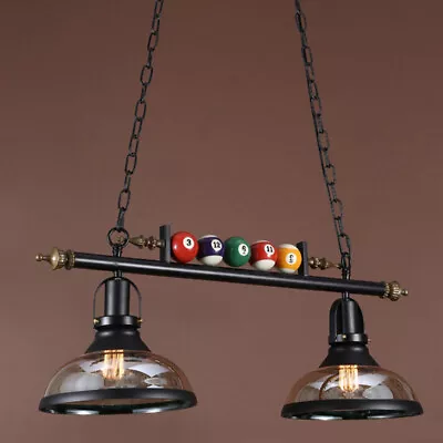 Vintage 2-Light Shades Billiard Pool Table Light LED Island Pendant Lighting • $159