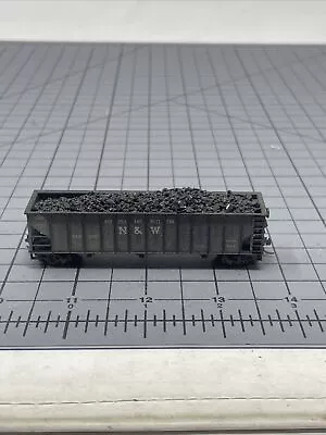 ATLAS N SCALE N&W 90 TON HOPPER CAR #12987 Black Custom Coal Load Weathered • $19.99