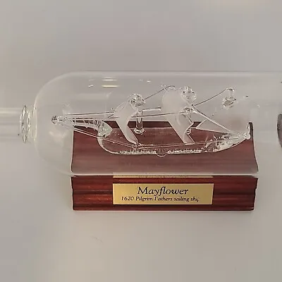Mayflower Spun Glass Ship In Bottle • $24