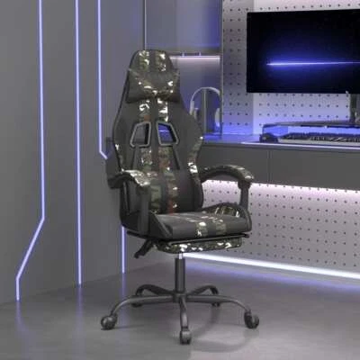 Gaming Chair With Footrest Black And  Faux Leather T5V8 • $263.60