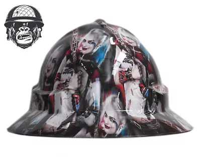 Custom Hydrographic Safety Hard Hat HARLEY QUINN CHOICE WIDE BRIM • $85