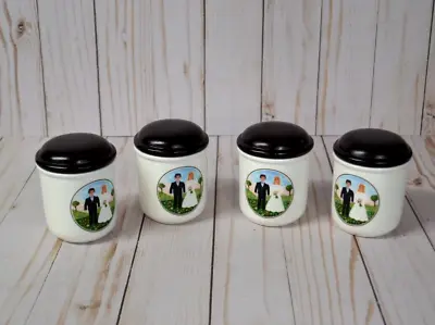 Brand New Lot Of 4 Villeroy & Boch Naif Wedding Covered Jar Canister Small 1748 • $49.50