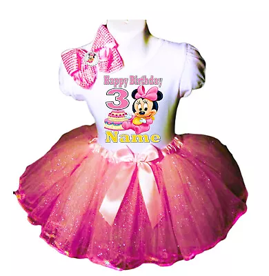 Minnie Baby 3rd Birthday Party Outfit Fast Shipping Personalized Tutu Pink Dress • $19.95