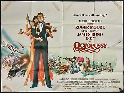 Octopussy Original Quad Movie Cinema Poster Roger Moore James Bond 1983 • £250