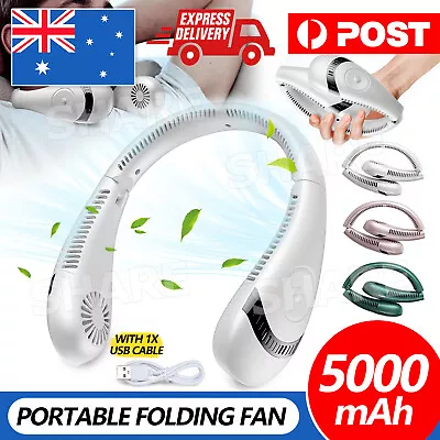 $28.95 • Buy Mini Neck Fan Bladeless Hanging Air Cooler USB Rechargeable Portable Personal