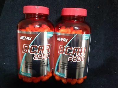 2 Bottles Met-Rx BCAA 2200 Amino Acid / Protein Support 180 Softgels (360 Total) • $32