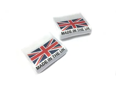 Made In The UK/Union Jack Labels Sew In Large Fold 35x35mm • £16