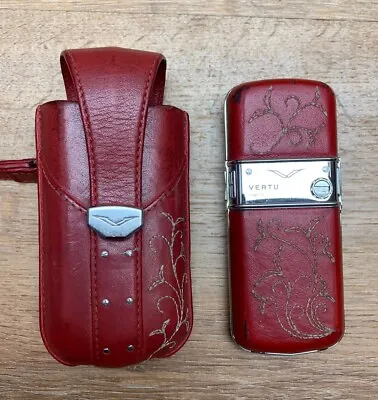 Vertu Constellation C  Rococo Scarlet Leather Polished Steel Mobile Phone • $350