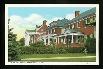 West Virginia WV Postcard Martinsburg West King Street Homes Houses Porches  • $5.99