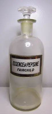 Label Under Glass Fairchild Essence Pepsine Apothecary Shelf Bottle LUG Pharmacy • $49