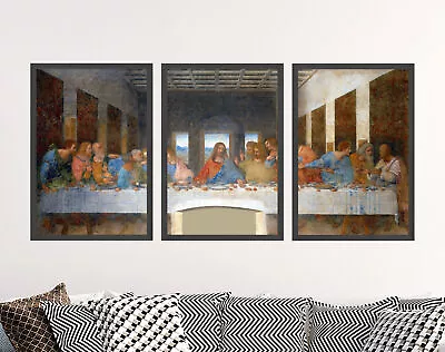 Leonardo Da Vinci The Last Supper Triptych Posters Art Print Painting Jesus • £115