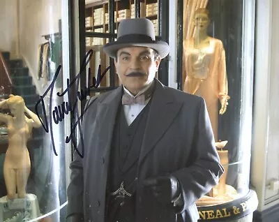 POIROT 8x10 Scene Photo Signed By Actor David Suchet - UACC DEALER • £95