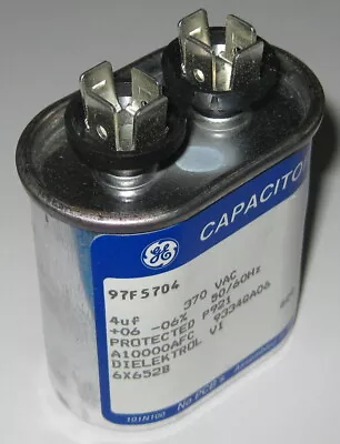 4 UF AC Motor Run Capacitor - 370 VAC - 50 / 60 Hz - 6% - 1/4  Terminals 97F5704 • $14.95
