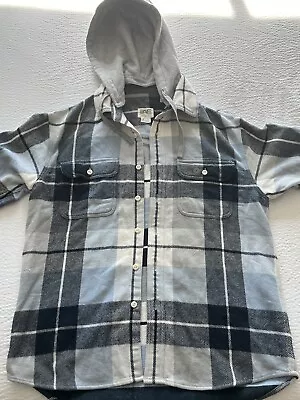 American Eagle Shirt Mens Small Plaid Removable Hoodie Flannel Jacket NWTs • $24.99