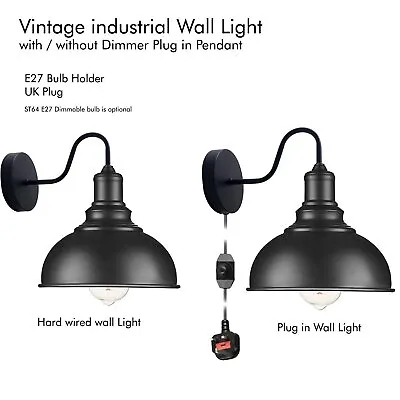 £16.89 • Buy Vintage Industrial Wall Mounted Light Black Sconces Lamp Fixture Wall Lights UK