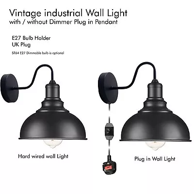 £16.89 • Buy Vintage Industrial Wall Mounted Light Black Sconces Lamp Fixture Wall Lights UK