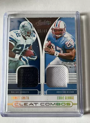 2019 Absolute Football Cleat Combos Emmitt Smith Eddie George 19/49 Relic A+ • $125