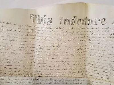 1830 Antique VELLUM LAND DEED Warwick Lancaster Peacock Pa PSHUDY To ABE GROSS  • $145