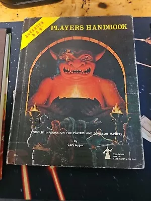 Advanced Dungeons & Dragons Players Handbook 6th Printing TSR Gary Gygax 1980 • $35