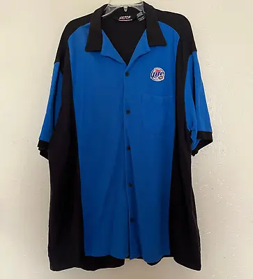 Vintage Hilton Corporate Casuals Shirt Mens 2XL Blue Miller Lite Bowling • $59.96