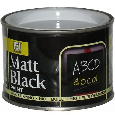 Black Matt Paint Interior Exterior Top Coat Blackboard 180ml School Chalk Board • £5.79