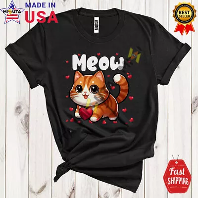 Meow Lovely Valentine's Day Hearts Cat Kitten Owner Matching Couple T-Shirt • $15.80