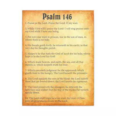  Psalm 146 Chapter Gold Bible Canvas Christian Wall Art Ready To • $79.99