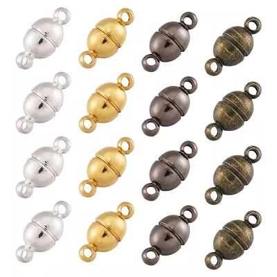 50 Sets Round Brass Magnetic Clasps Oval Magnet Converter Mixed Color 11x5mm • £8.20