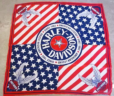 Harley Davidson 100% Silk Handkerchief Bandana Do Rag 19  X 18  NWOT • $19.95