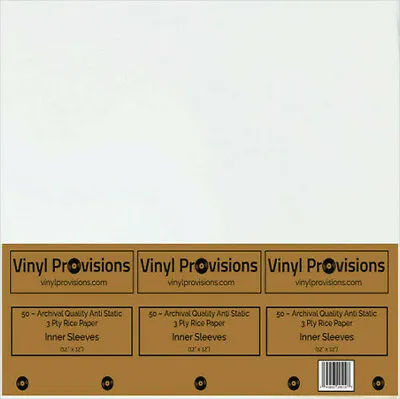 50 Master Rice Paper Anti Static LP Inner Sleeves Vinyl Record 33 Rpm 12  Album • $24.99