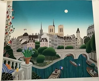 THOMAS McKNIGHT   Paris Isle De La Cite   Orig. Large Serigraph AP 17/60 Signed • $650