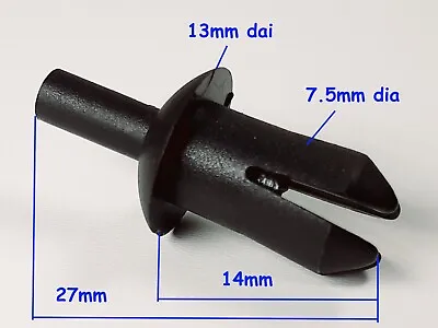 For Yamaha 10 Motor Bike Fairing Panel Push Rivet Fastener Clips Black • £4.75