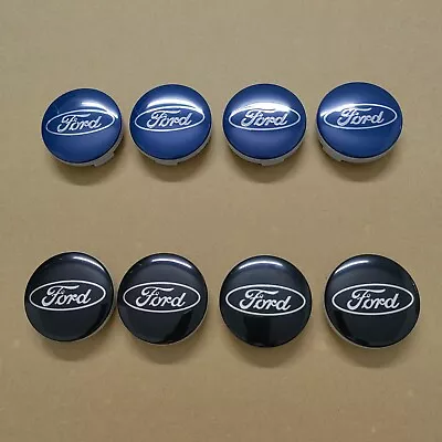 (4) Black Blue Ford Wheel Center Hub Caps 54mm Rim Emblem Hubcap Cover Logo 2 ⅛  • $19.49