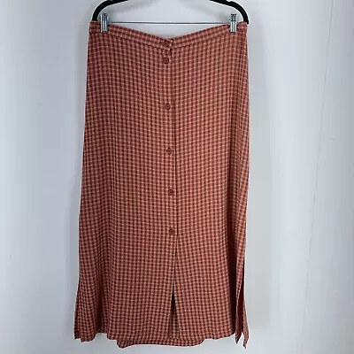 Susan Gail Collection Womens 20W Skirt Button Front Side Slits Vintage Y2K Plaid • $18.63