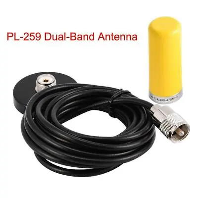 £20.38 • Buy Mini Dual-Band Antenna Magnetic Mount PL-259 UHF/VHF Set For Car Mobile Radio