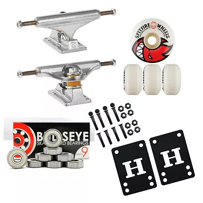 INDEPENDENT 129mm Skateboard TRUCKS 52mm SPITFIRE Wheels Bearings PACKAGE • $74.95