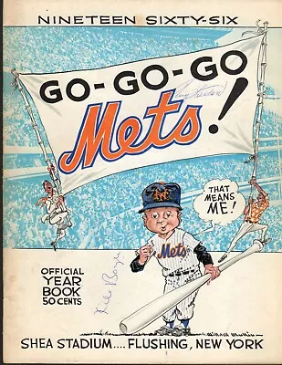 1966 New York Mets Yearbook Ken Boyer Tracy Stallard Signed Auto Autograph • $215